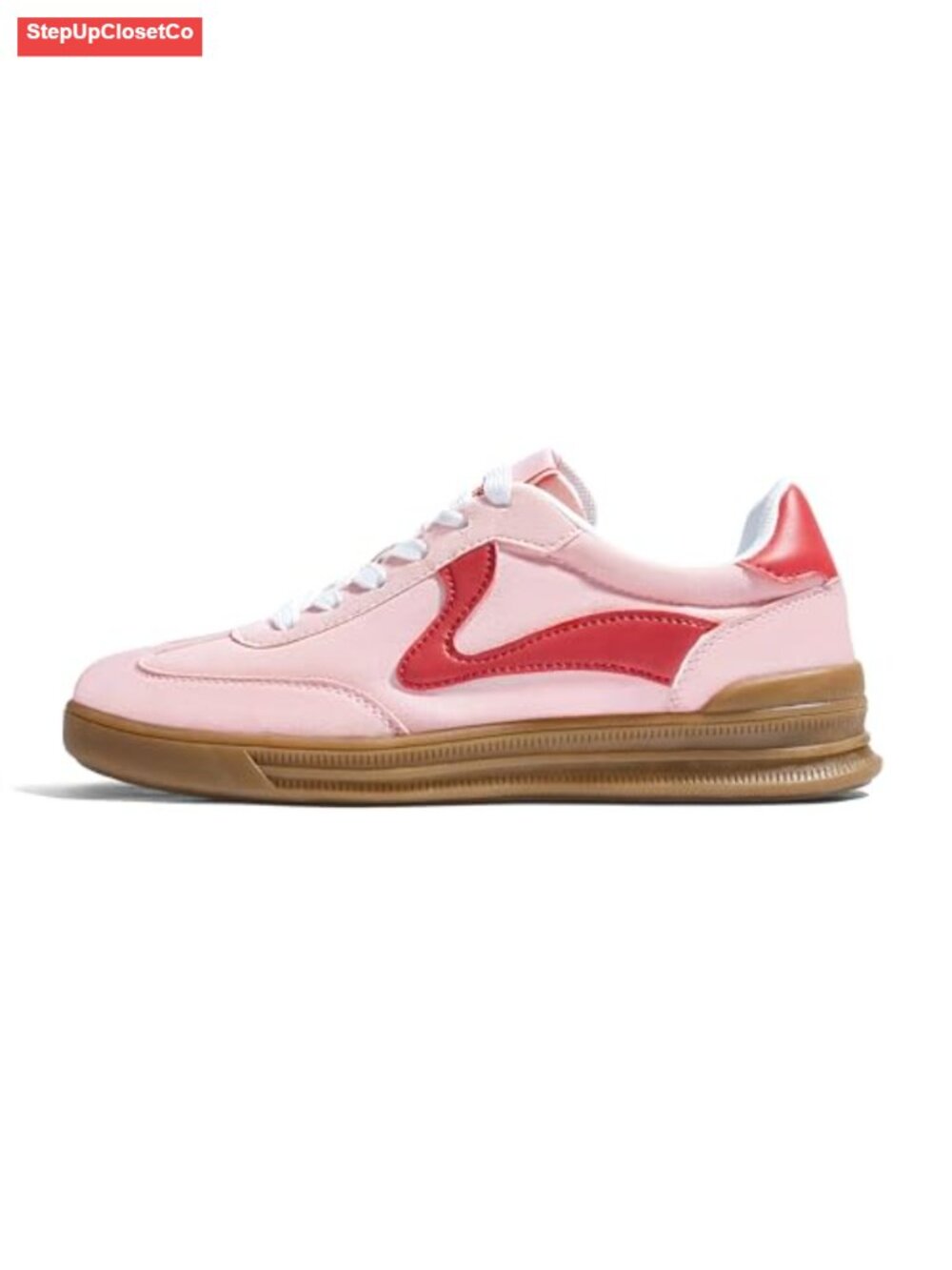 Women's Retro Suede Fashion Sneakers Comfortable Lace Up Casual Trainers